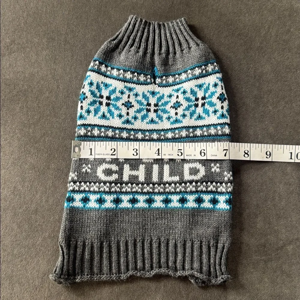 Pet Dog Cat Sweater Favorite Child Gray and Blue Size XS NEW